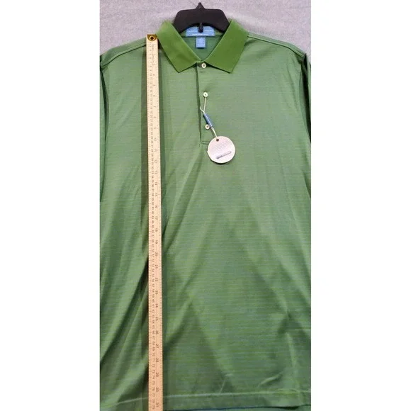 NWT Fairway & Greene Polo Shirt Mens L Green Blue Striped Pureformance Golf‎ - Picture 3 of 8